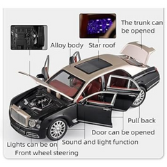 BENTLEY MULSANNE DIECAST METAL PULLBACK TOY CAR - SCALE 1:24 (21.5 X 7 X 5.5 CM)