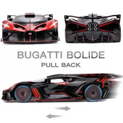 BUGATTI BOLIDE DIECAST METAL PULLBACK TOY CAR - SCALE 1:24 (20.5 X 8.8 X 4.5 CM)