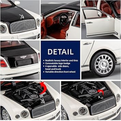 BENTLEY MULSANNE DIECAST METAL PULLBACK TOY CAR - SCALE 1:24 (21.5 X 7 X 5.5 CM)