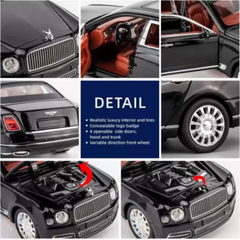 BENTLEY MULSANNE DIECAST METAL PULLBACK TOY CAR - SCALE 1:24 (21.5 X 7 X 5.5 CM)