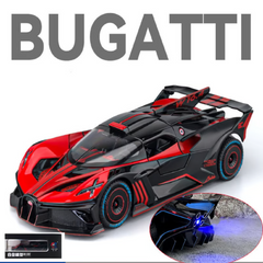 BUGATTI BOLIDE DIECAST METAL PULLBACK TOY CAR - SCALE 1:24 (20.5 X 8.8 X 4.5 CM)