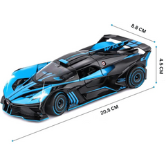 BUGATTI BOLIDE DIECAST METAL PULLBACK TOY CAR - SCALE 1:24 (20.5 X 8.8 X 4.5 CM)
