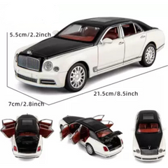 BENTLEY MULSANNE DIECAST METAL PULLBACK TOY CAR - SCALE 1:24 (21.5 X 7 X 5.5 CM)