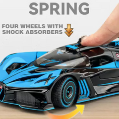 BUGATTI BOLIDE DIECAST METAL PULLBACK TOY CAR - SCALE 1:24 (20.5 X 8.8 X 4.5 CM)