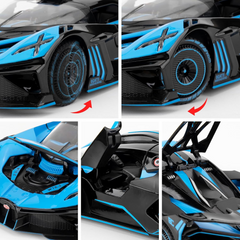 BUGATTI BOLIDE DIECAST METAL PULLBACK TOY CAR - SCALE 1:24 (20.5 X 8.8 X 4.5 CM)
